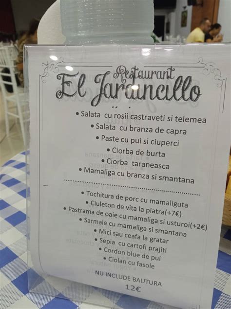 Carta de Restaurante El Jardincillo, Zaragoza